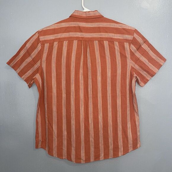 Lucky Brand Hawaiian Shirt Mens Size XL Stripe Short Sleeve Collared Button Down - Picture 9 of 12